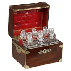 Liquor cellar with cut crystal bottles and glasses