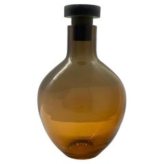 Carafe à liqueur en verre couleur olive et coucher de soleil avec bouchon en fonte en forme d'olive