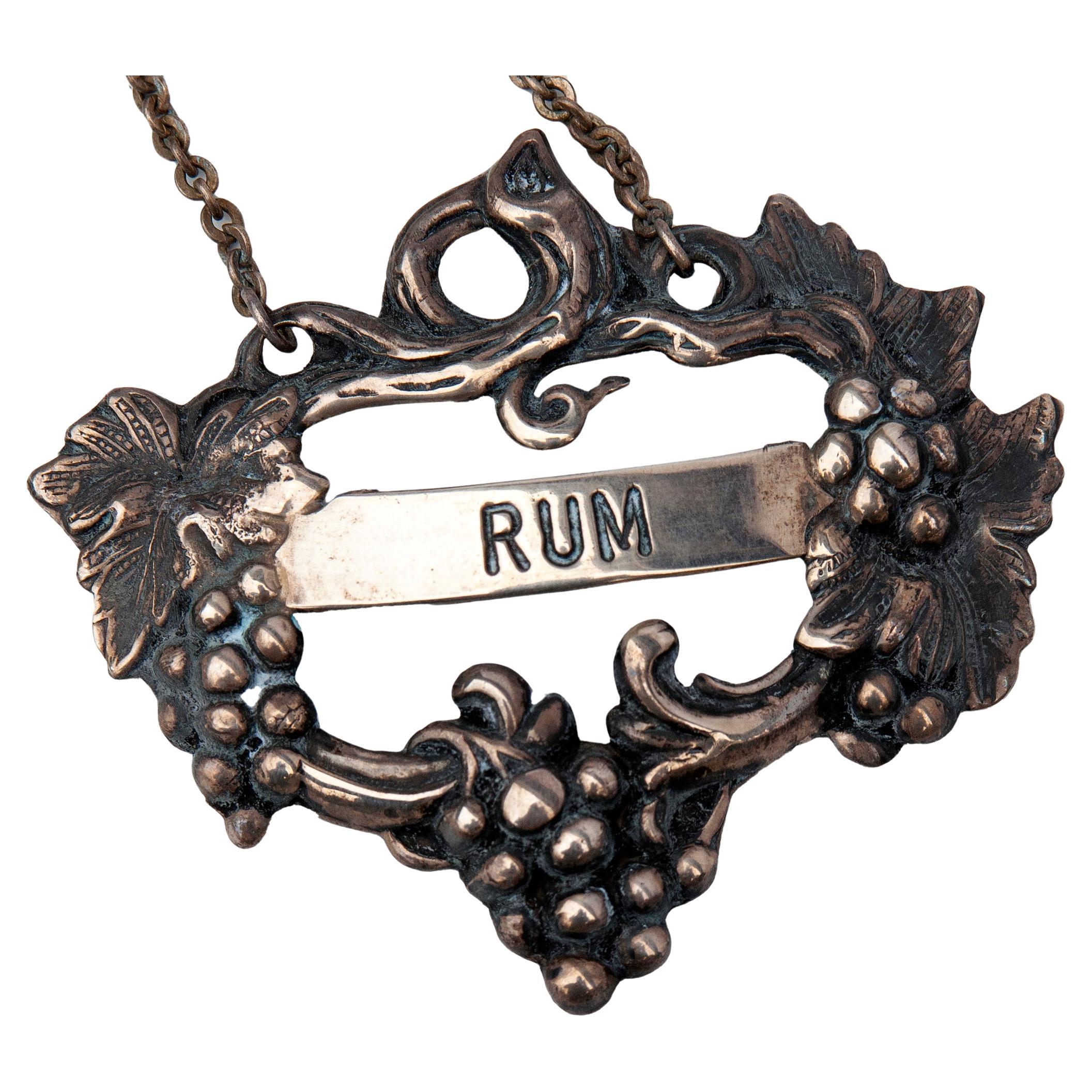 Liquor Decanter Label Tag Rum en vente