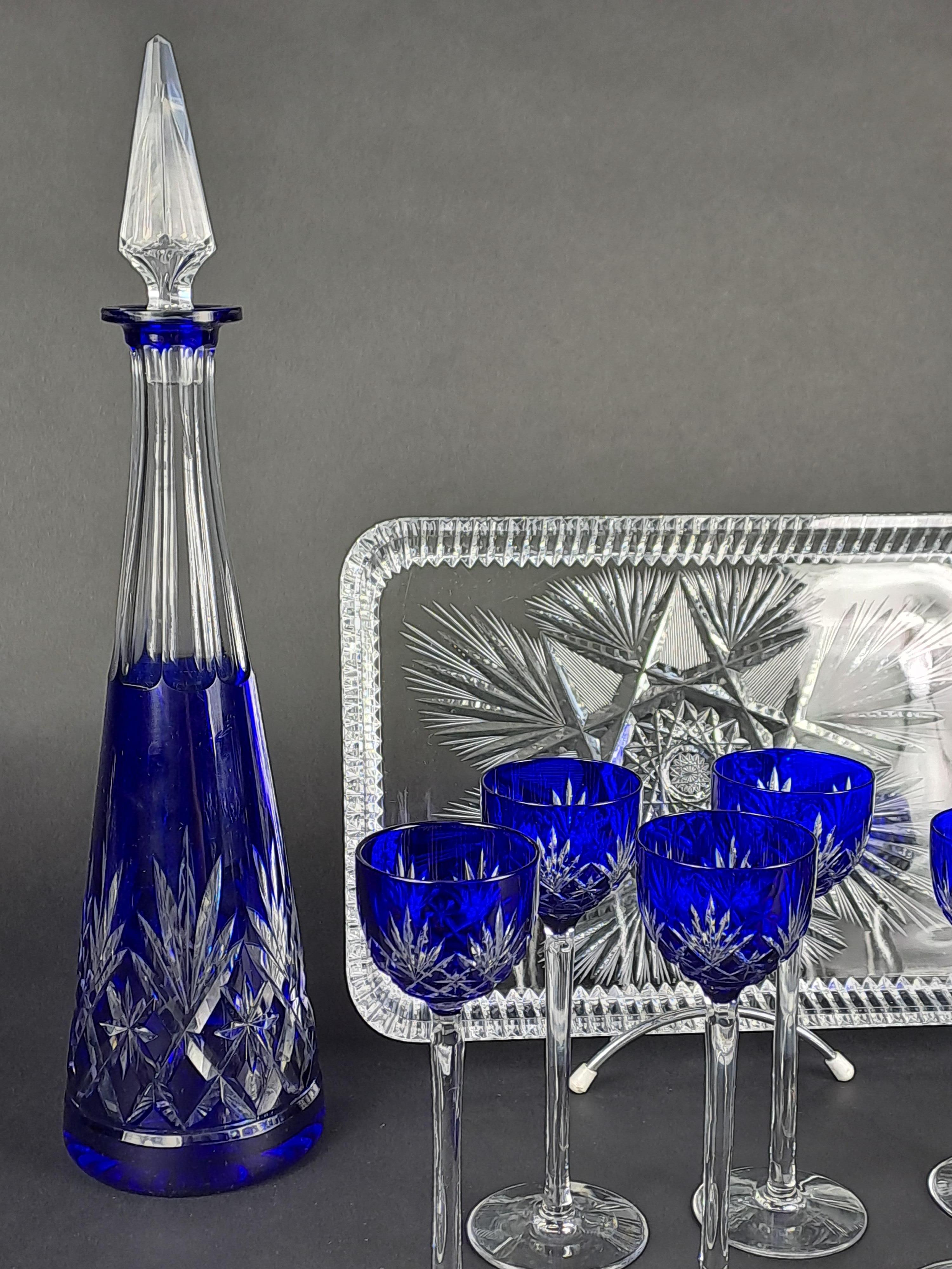 Art Deco Liquor Service From The Crystal Factory Of Saint Louis - Massenet Model