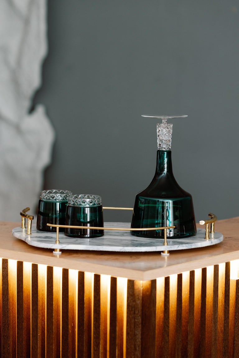 Liquor Serving Set, Lusitanus Home Collection, Handcrafted in Portugal - Europe by Lusitanus Home.

This sublime liquor serving set was design to uplift layback moments. The set includes 4 stunning pieces:

1 serving tray
Sakai, an organic-shape