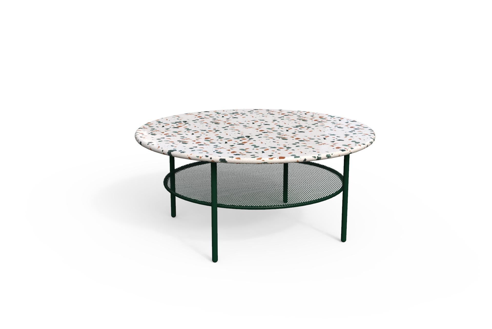 Powder-Coated Lira Coffee Table with Terrazzo, Contemporary Mexican Design