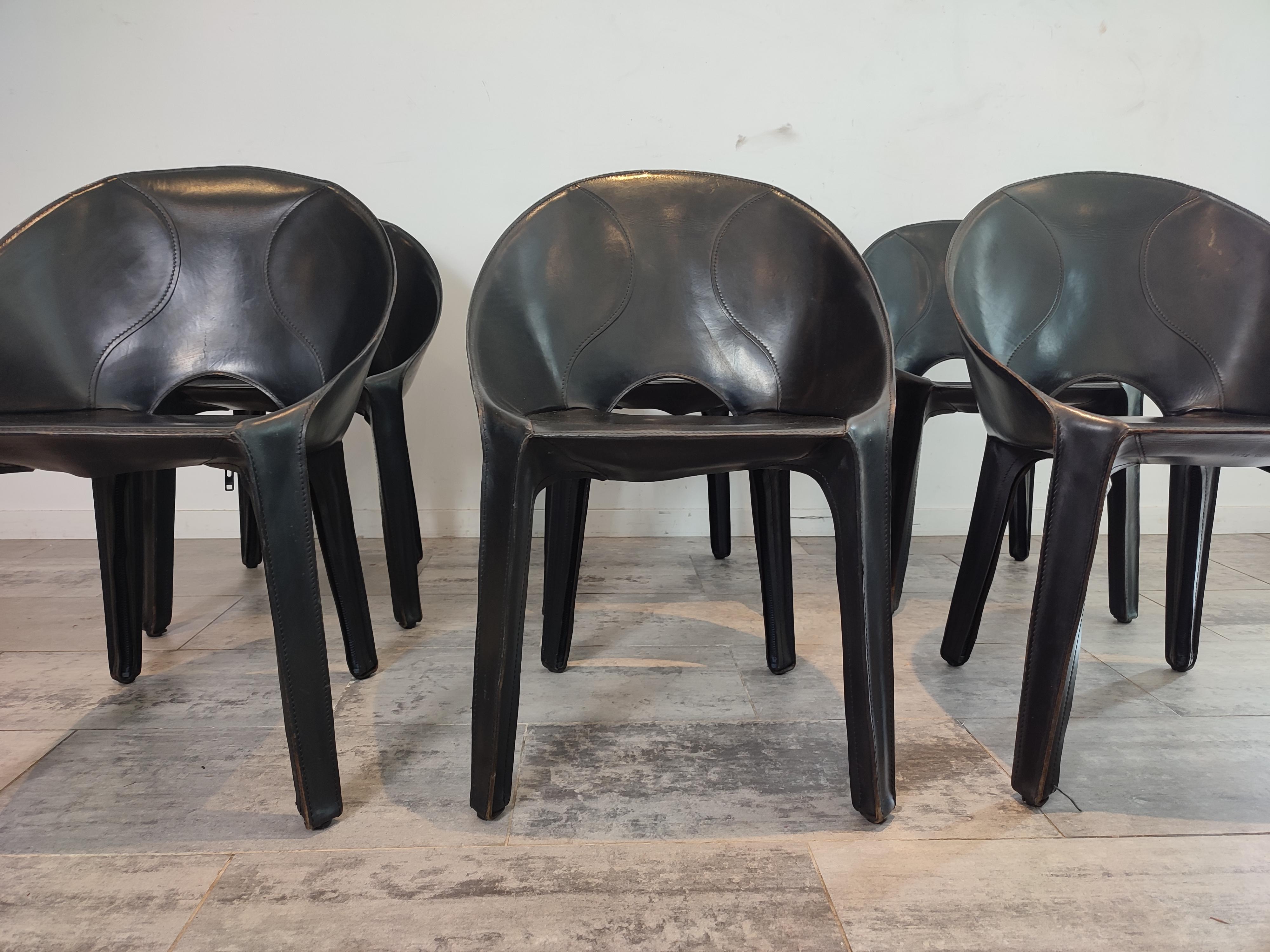 Mid-Century Modern Lira Liuto Dining Chairs by Mario Bellini for Cassina, Set of 6