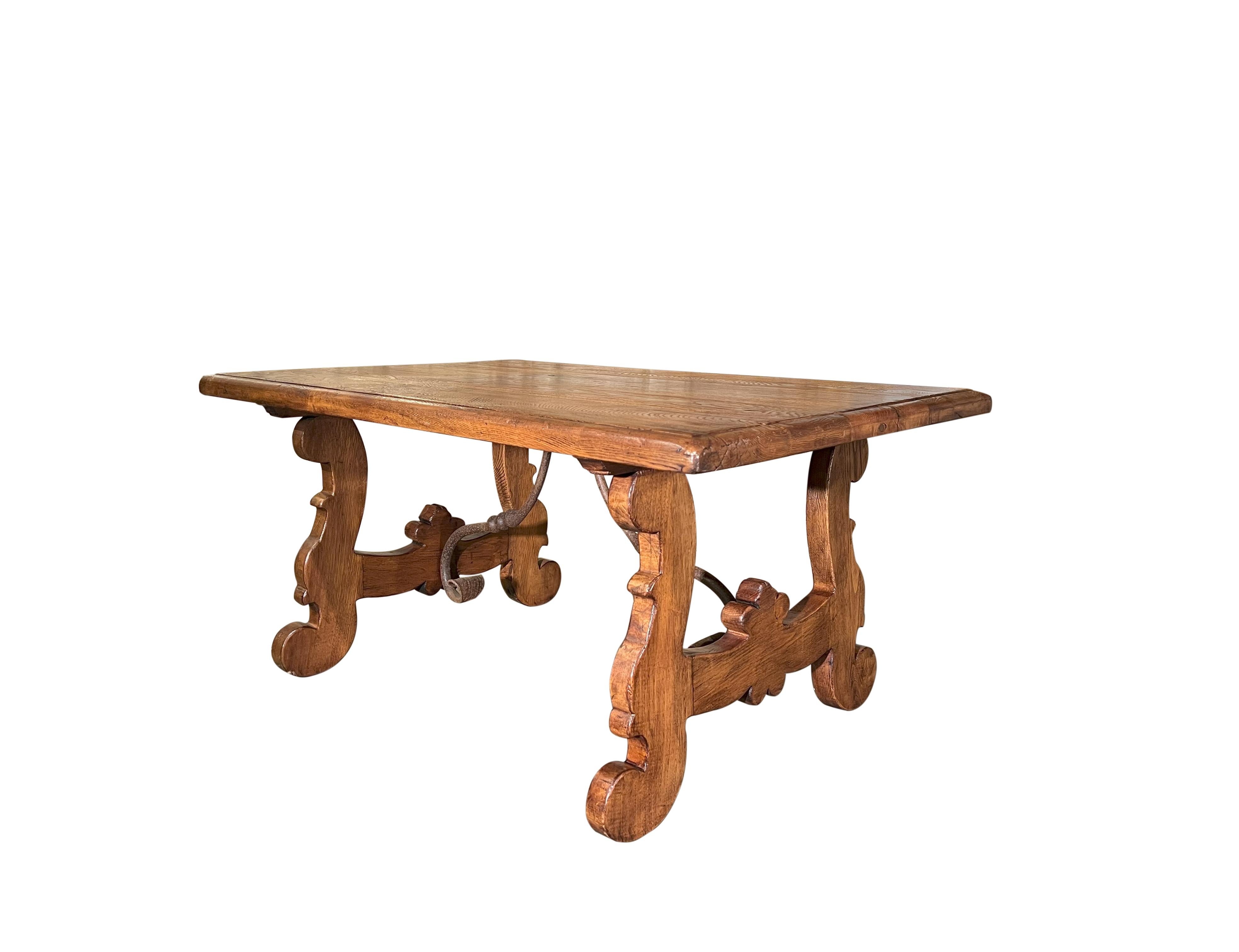 Contemporary LIRA Old Chestnut Coffee Table - 17th Century Italian Refectory Style in stock For Sale