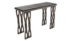 "Lirico" Console with Stainless Steel and Galuchat Leather, Istanbul