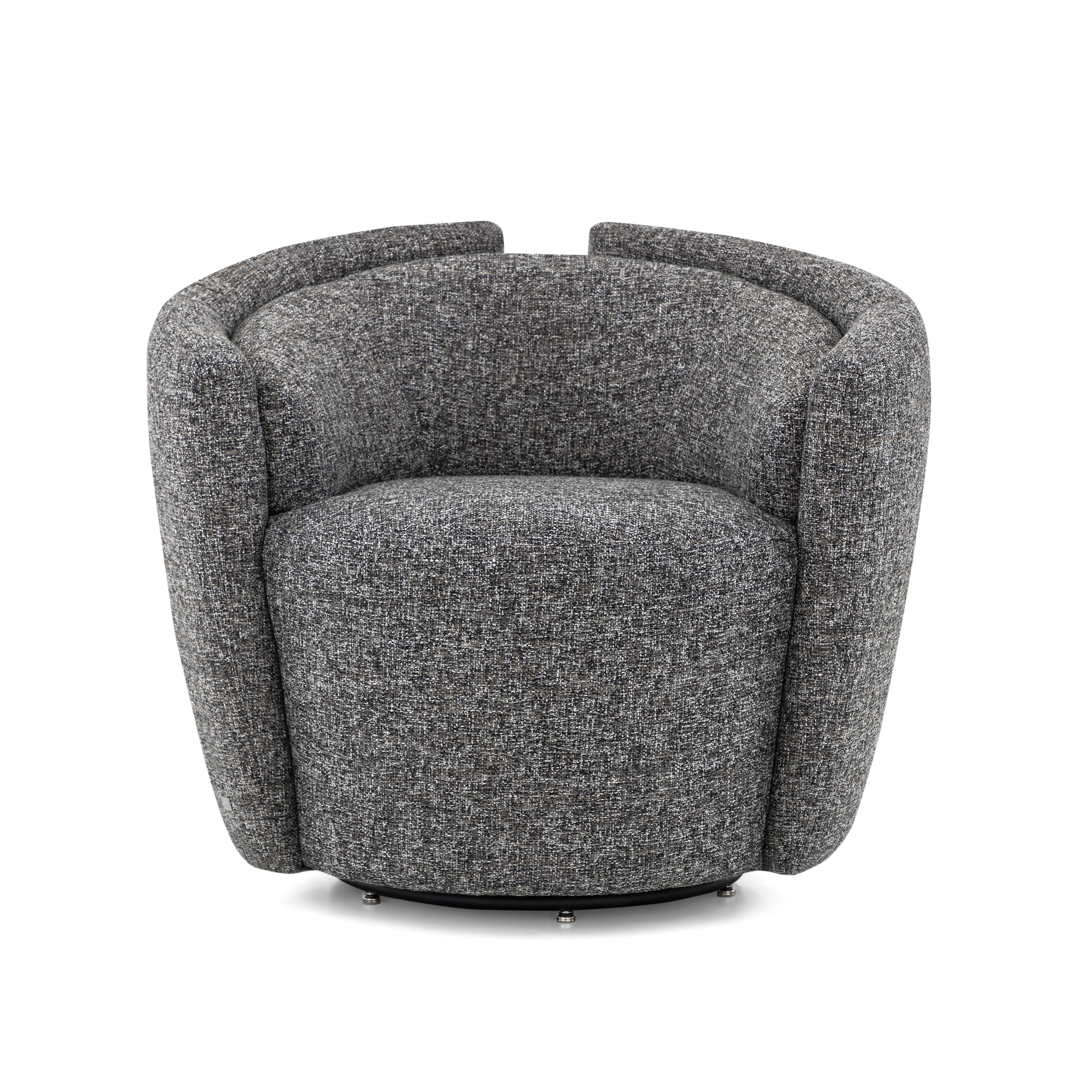 Contemporary Lirio Accent Chair in Grey Fabric Upholstered For Sale