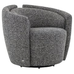 Lirio Accent Chair in Grey Fabric Upholstered