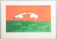 Lis Hooge-Hansen, Danish artist. Color lithograph. Two stylized animals.