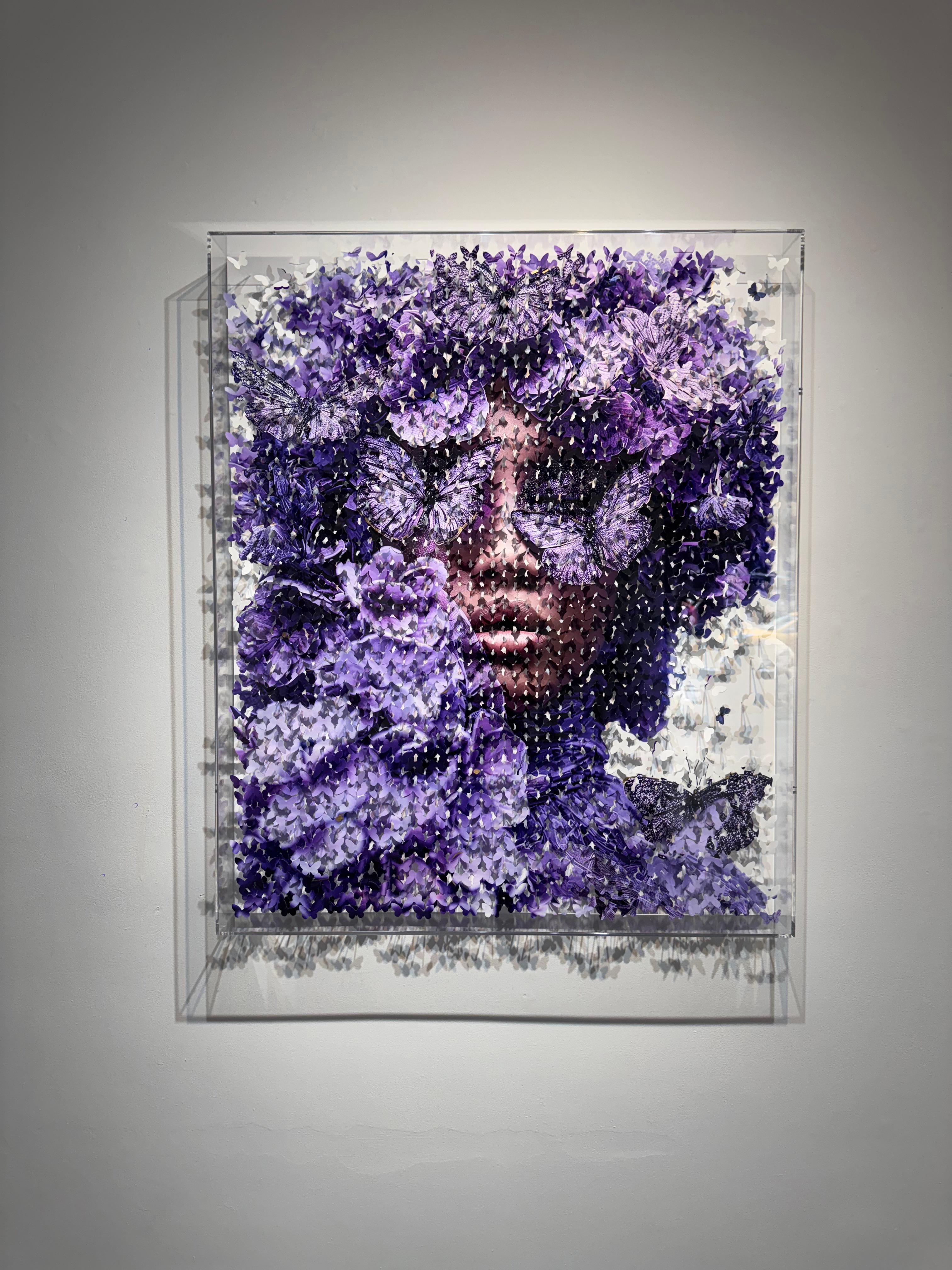 Lila Orchidee 1 (Fotorealismus), Mixed Media Art, von Lis Sam