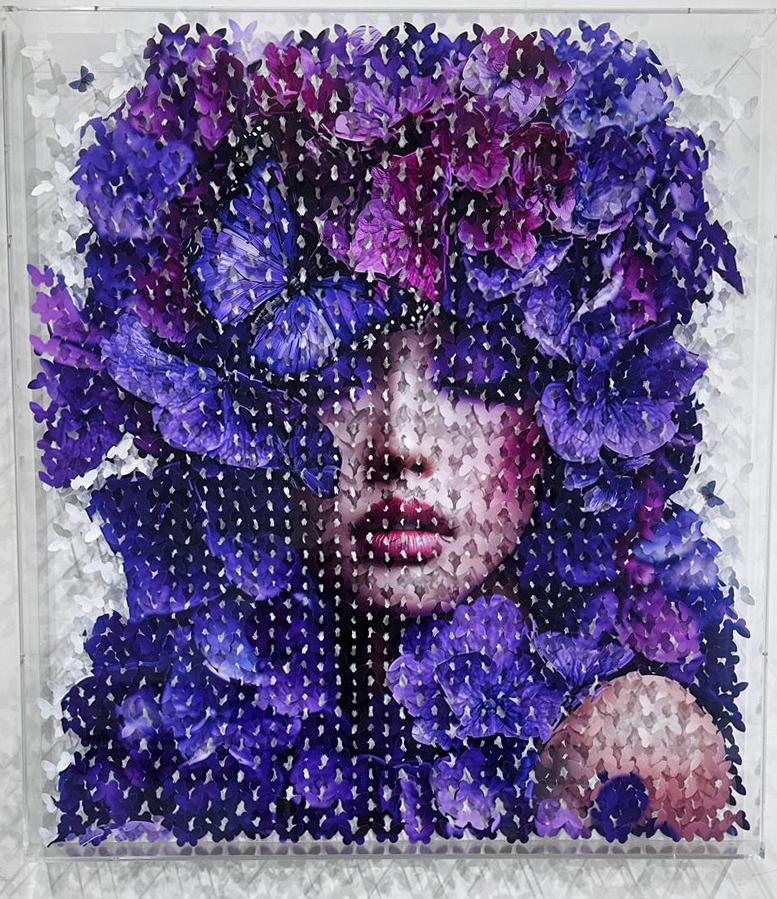 Lila Orchidee 2 – Mixed Media Art von Lis Sam