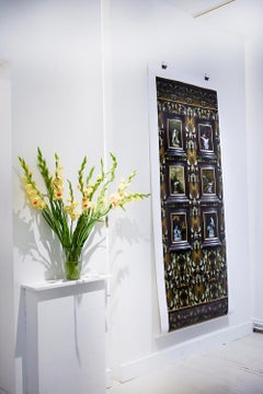 Eucalyptus and Framed Birds (Botanical Archival Digital Printed Collage Panel)