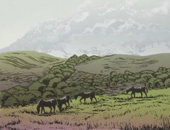 Selworthy Ponies - Exmoor, Lisa Benson, Limited Edition Animal Landscape Print