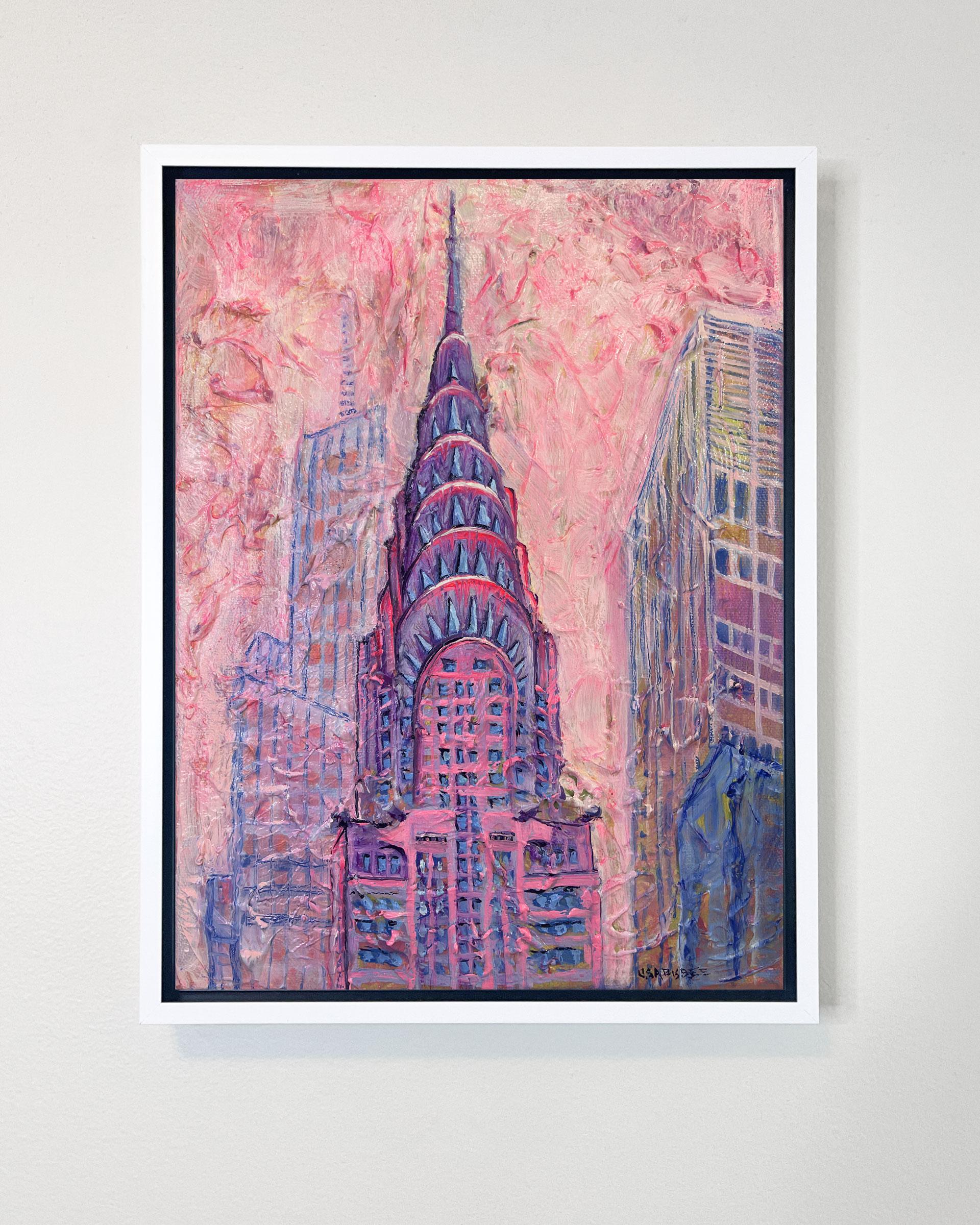 Chrysler Building - original modernes NY Stadtbild Ölgemälde - zeitgenössische Kunst – Painting von Lisa Bisbee