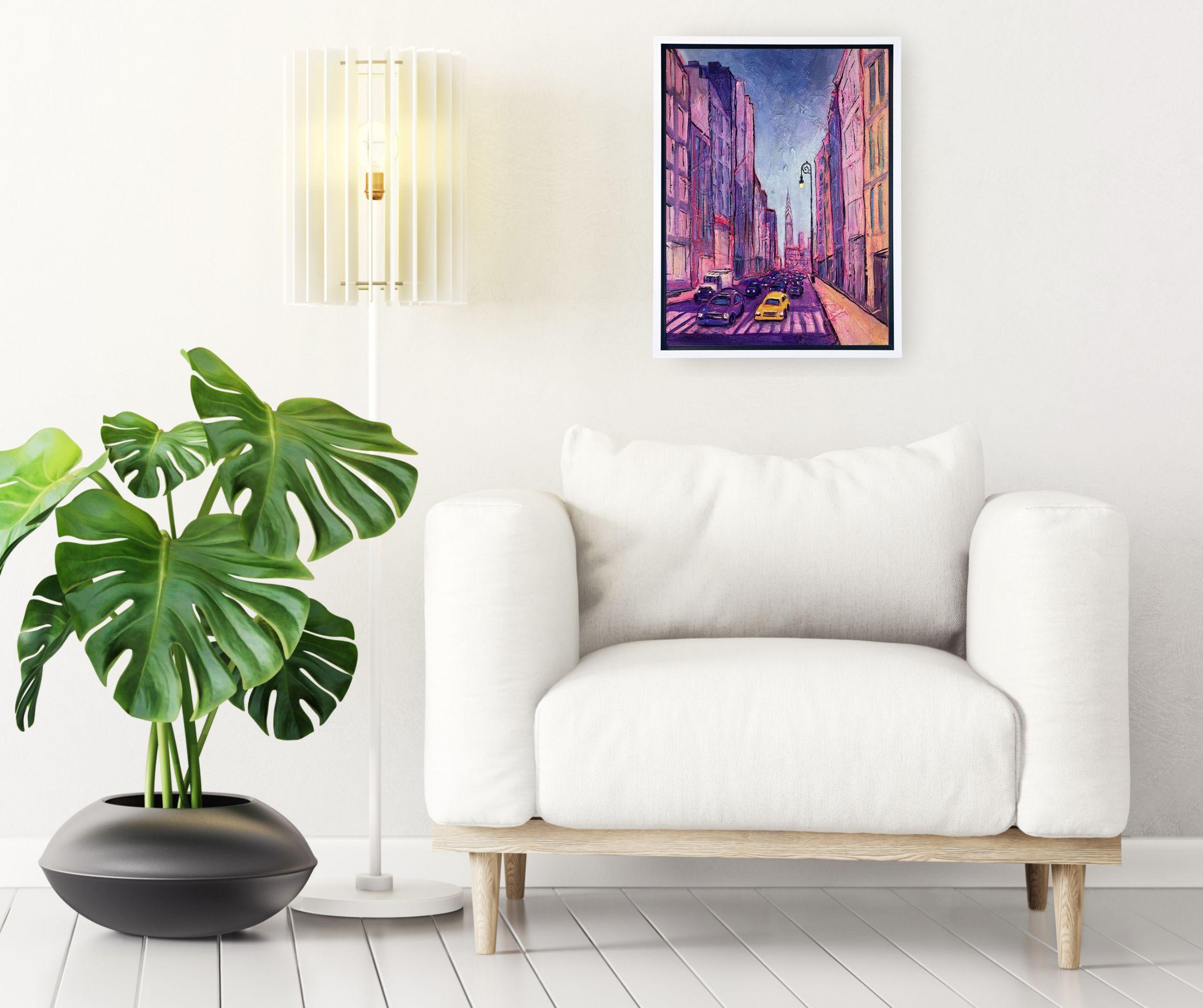 Chrysler Building Spring Street- pintura moderna paisaje urbano NY - arte contemporáneo - Painting de Lisa Bisbee