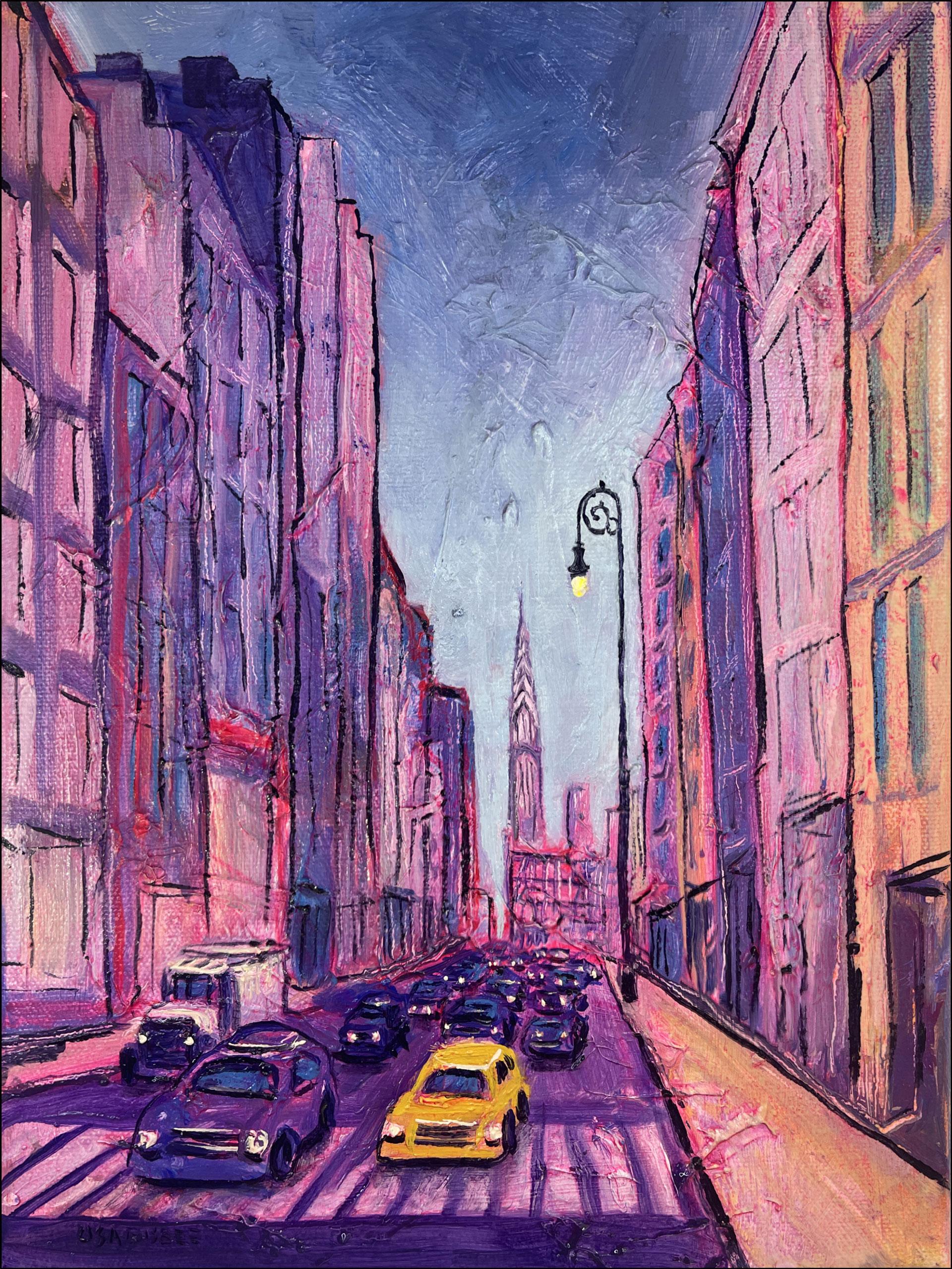 Landscape Painting de Lisa Bisbee - Chrysler Building Spring Street- pintura moderna paisaje urbano NY - arte contemporáneo