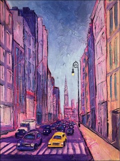 Chrysler Building Spring Street- modern NY cityscape painting - contemporary art