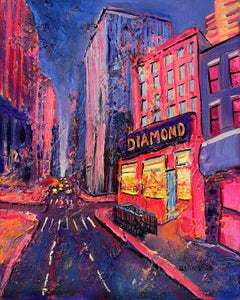 Diamond District - original New York cityscape oil painting contemporary art