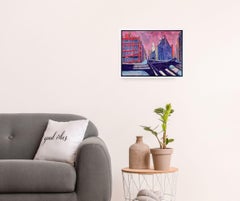 Empire State Building View- original modern oil painting - contemporary art