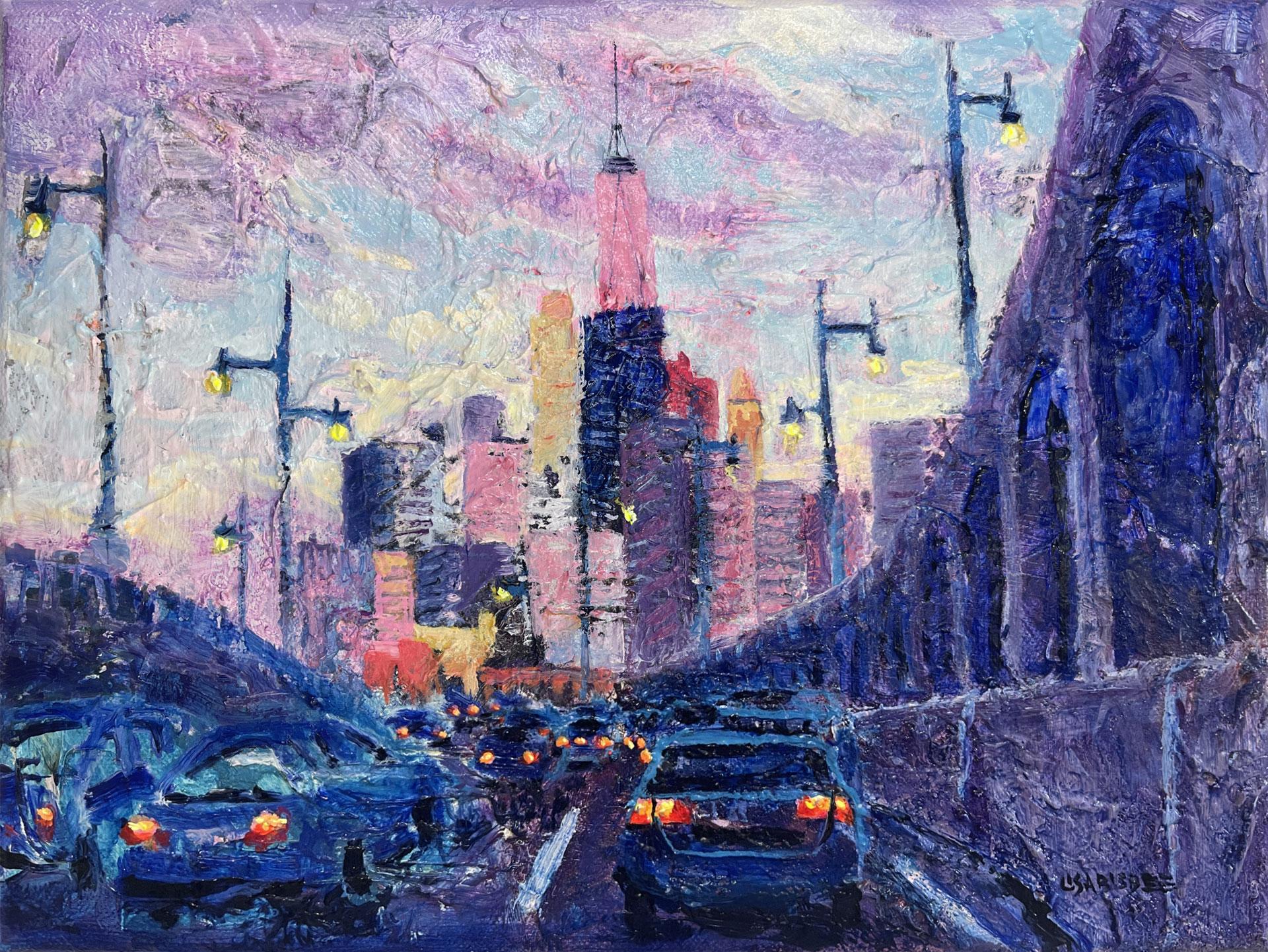 Torre della Libertà  - Quadro ad olio originale con paesaggio urbano di New York - arte contemporanea