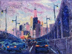 Freedom Tower - original modern NY cityscape oil painting - contemporary art