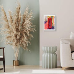 K6 Telephone Box-original modern London cityscape oil painting-contemporary art