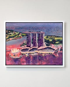 Marina Bay Sands - original cityscape painting - contemporary artwork