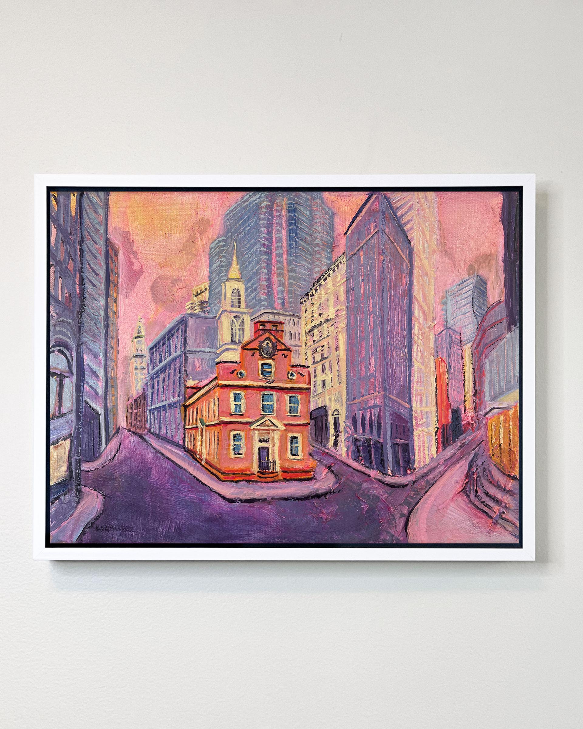 Old State House - Original Stadtbild Ölgemälde - zeitgenössisches Kunstwerk – Painting von Lisa Bisbee