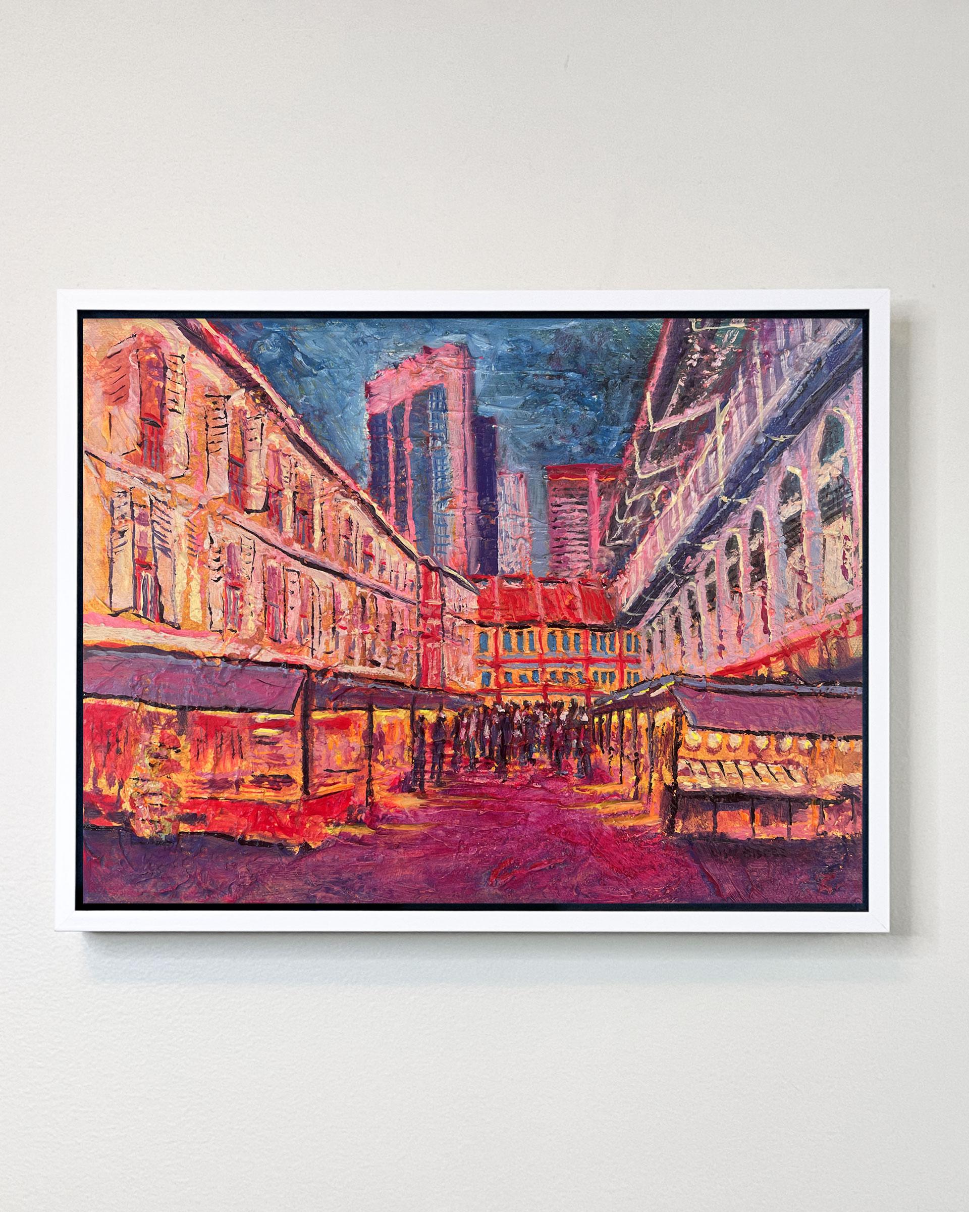 Open Market - original painting - contemporary art - Painting by Lisa Bisbee