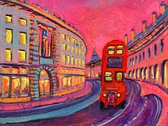 Piccadilly Circus-original modern London cityscape oil painting-contemporary art