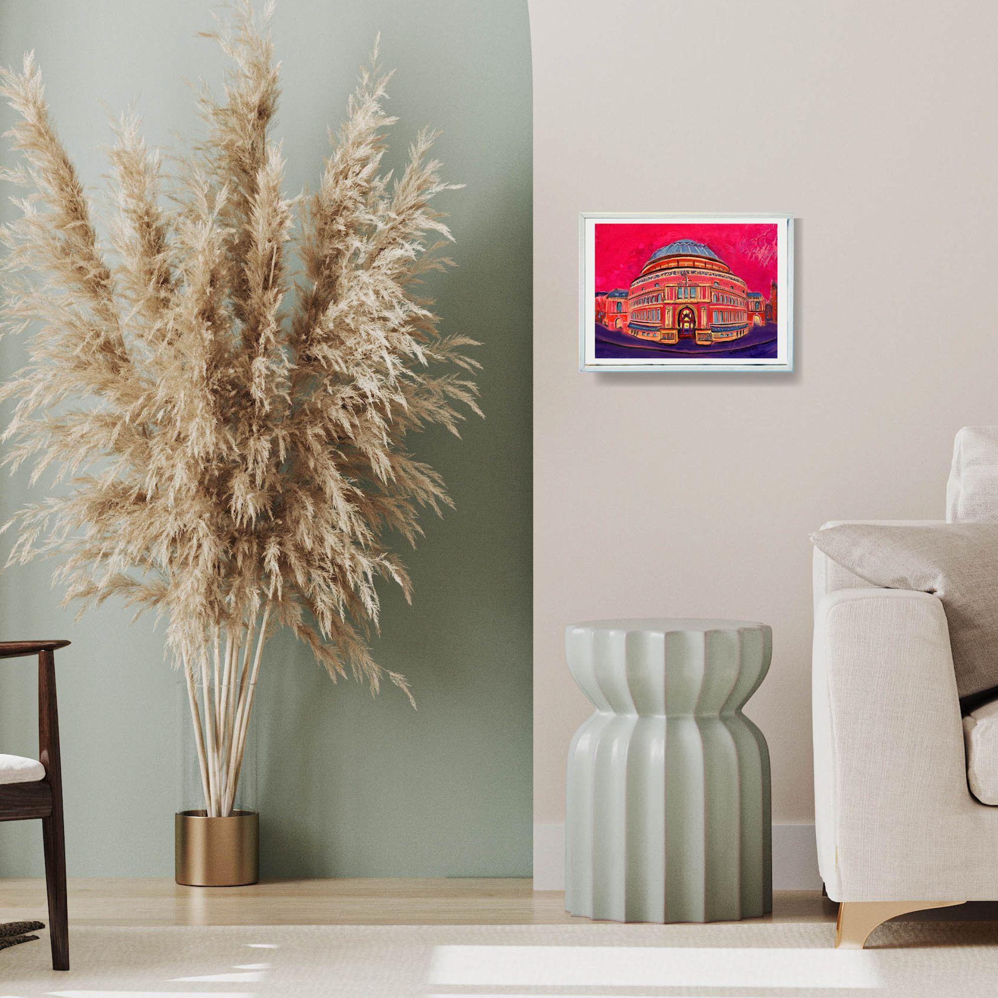 Royal Albert Hall-original modern London cityscape oil painting-contemporary art - Painting by Lisa Bisbee