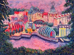 Sentosa Island - original cityscape oil painting - contemporary artwork
