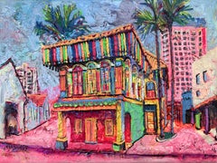 Tan Teng Niah House - Original Stadtbild Ölgemälde - zeitgenössisches Kunstwerk