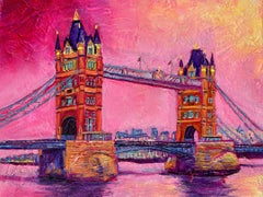 Tower Bridge -original modern London cityscape oil painting- contemporary art
