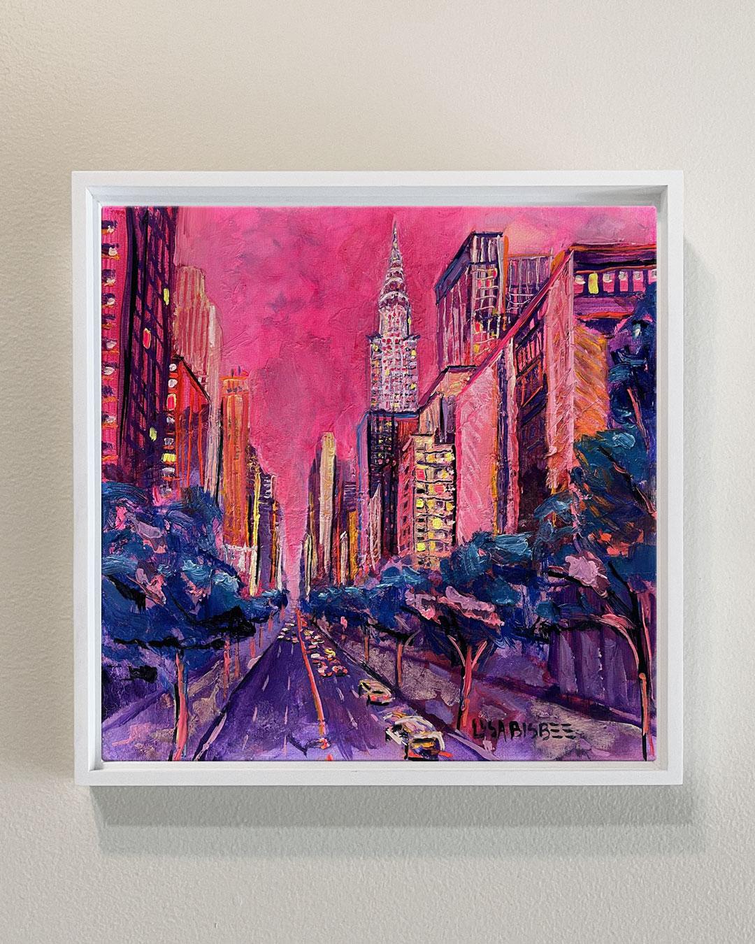 Tudor City Bridge - original New York cityscape oil painting-contemporary art - Painting by Lisa Bisbee