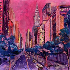 Tudor City Bridge - original New York cityscape oil painting-contemporary art