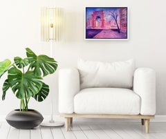 Washington Square Arch- original modern NY cityscape painting - contemporary art
