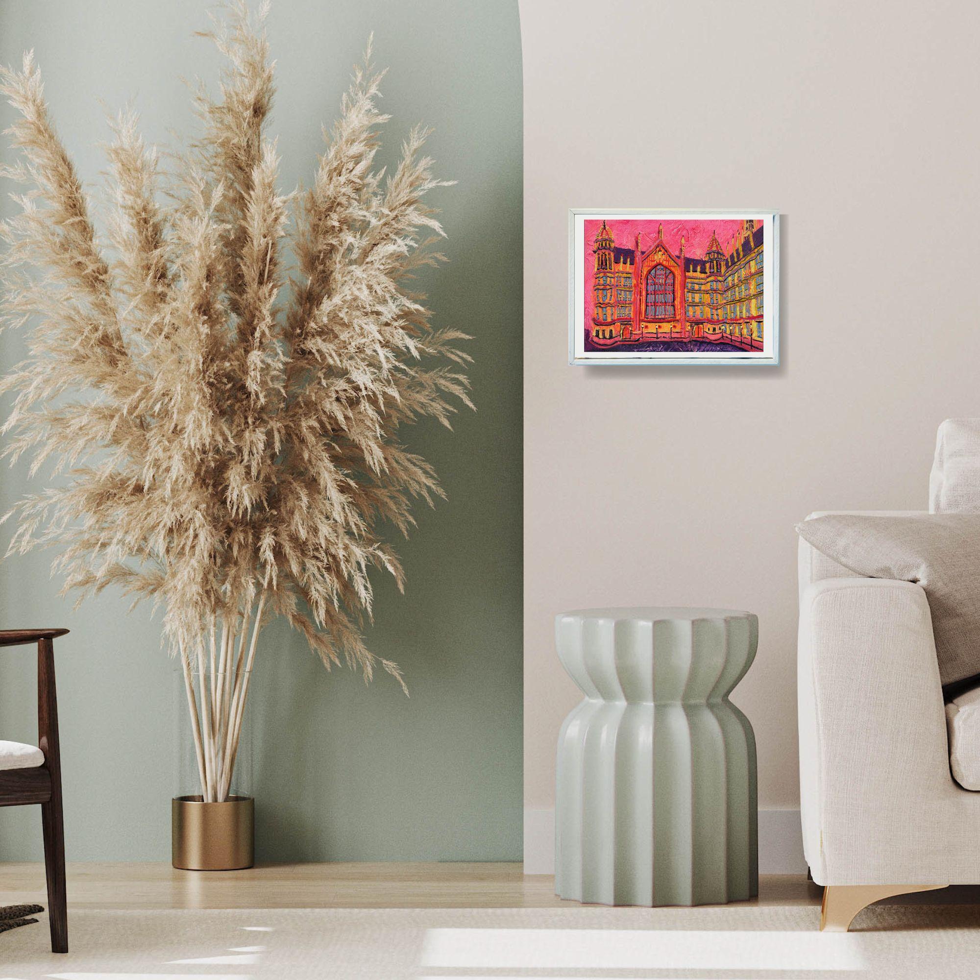 Westminster Hall-originale moderne Londoner Stadtlandschaft Ölgemälde-zeitgenössische Kunst – Painting von Lisa Bisbee