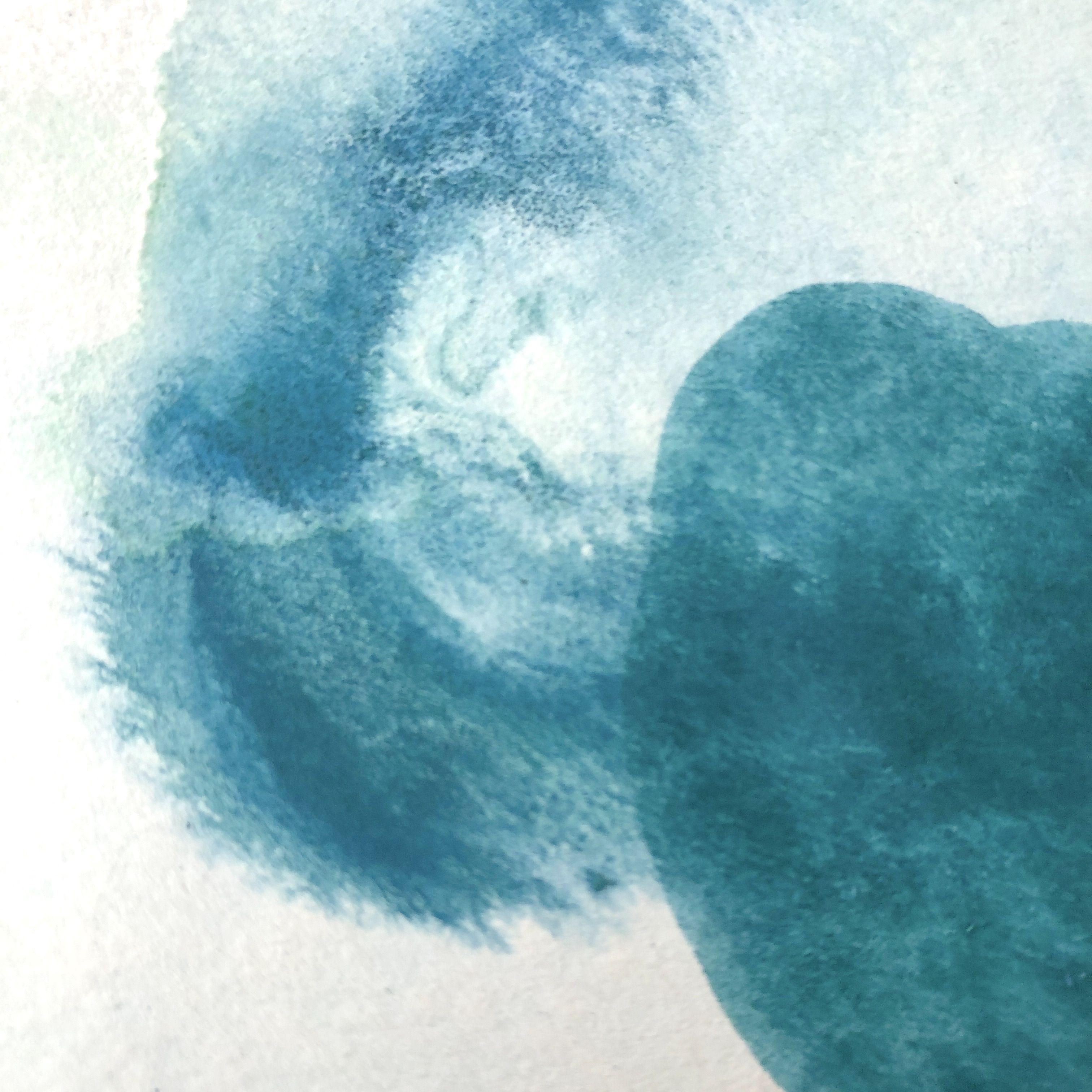 Oceánico 2, Pintura, Acrílico sobre papel de acuarela - Abstract Painting Gris de Lisa Bolin