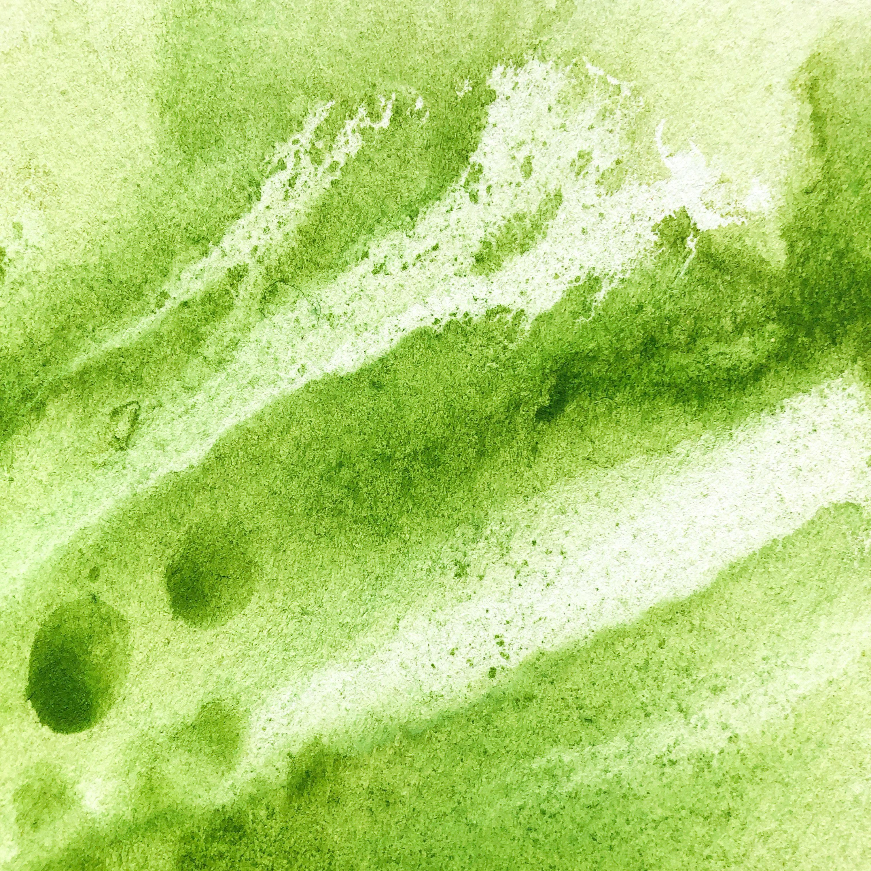 Immersive fluid greens washed in lively bursts over premium heavyweight watercolour bond.  Inspired by the need for renewal. This is one of a series. Look for my additional listings similarly named. This beautiful pop of emerald is unframed.   ::