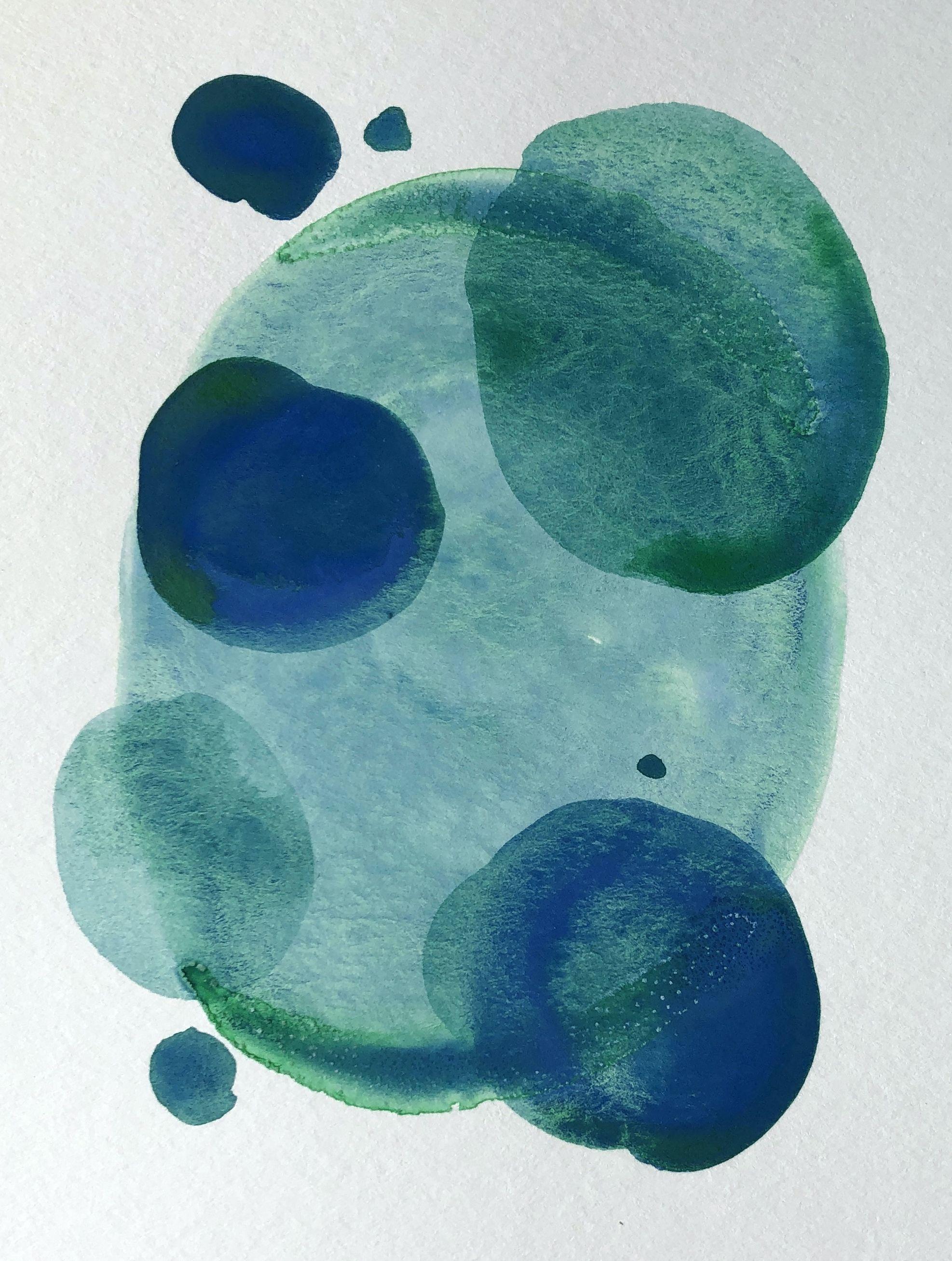 Lisa Bolin Abstract Painting - Saltwater THerapy 6, Painting, Acrylic on Watercolor Paper