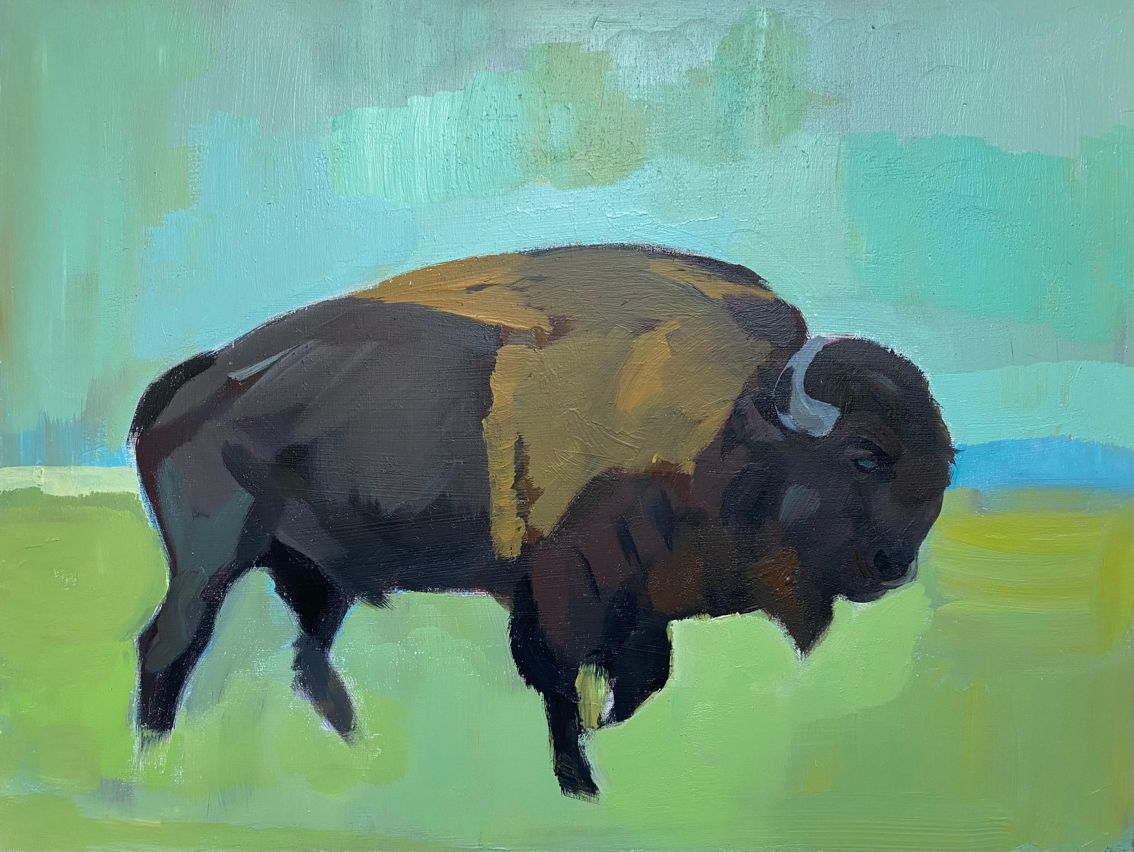 Lisa Bostwick Animal Painting - Bison 1