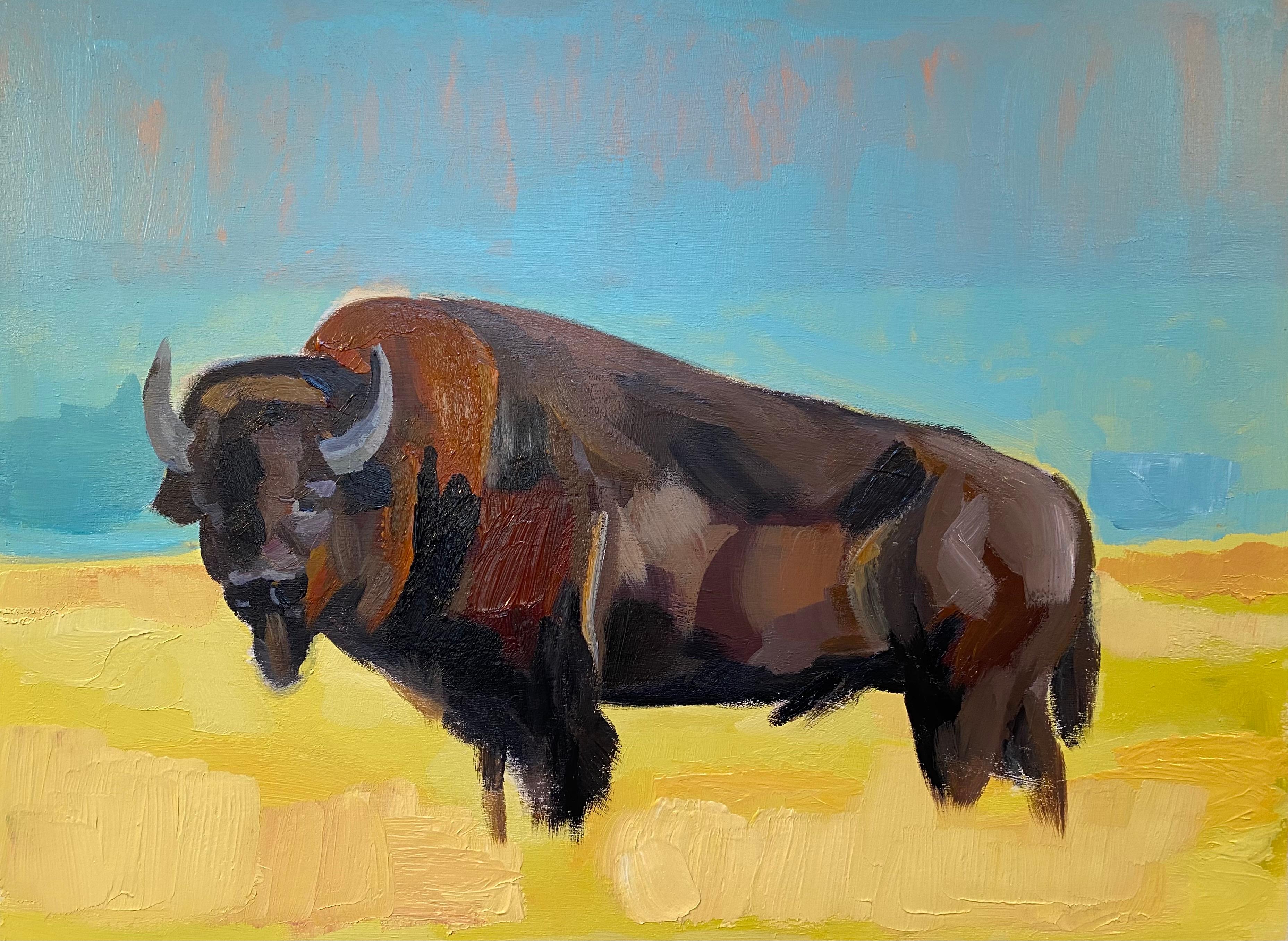 Bison 2 - Painting by Lisa Bostwick
