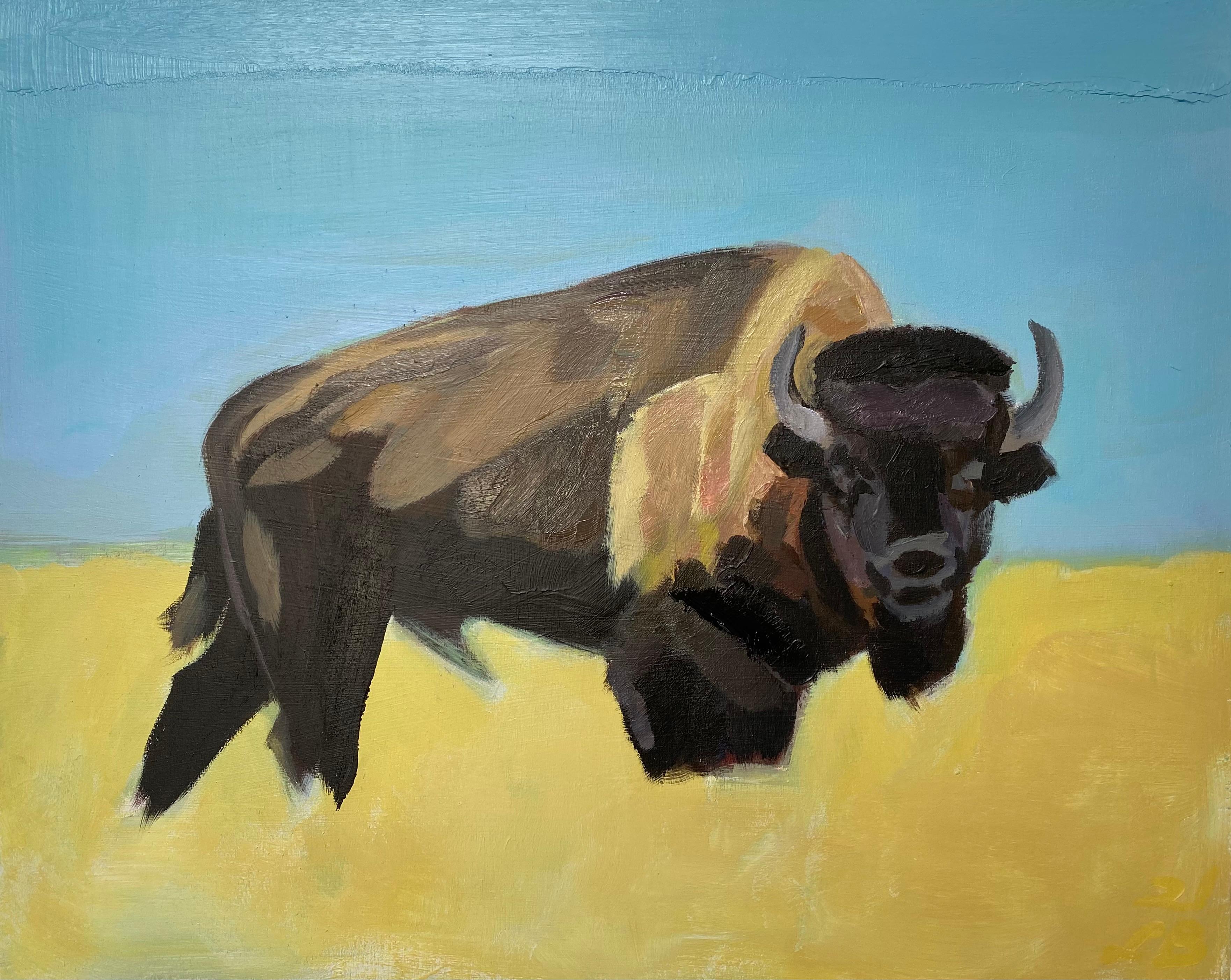 Bison 5 - Painting by Lisa Bostwick