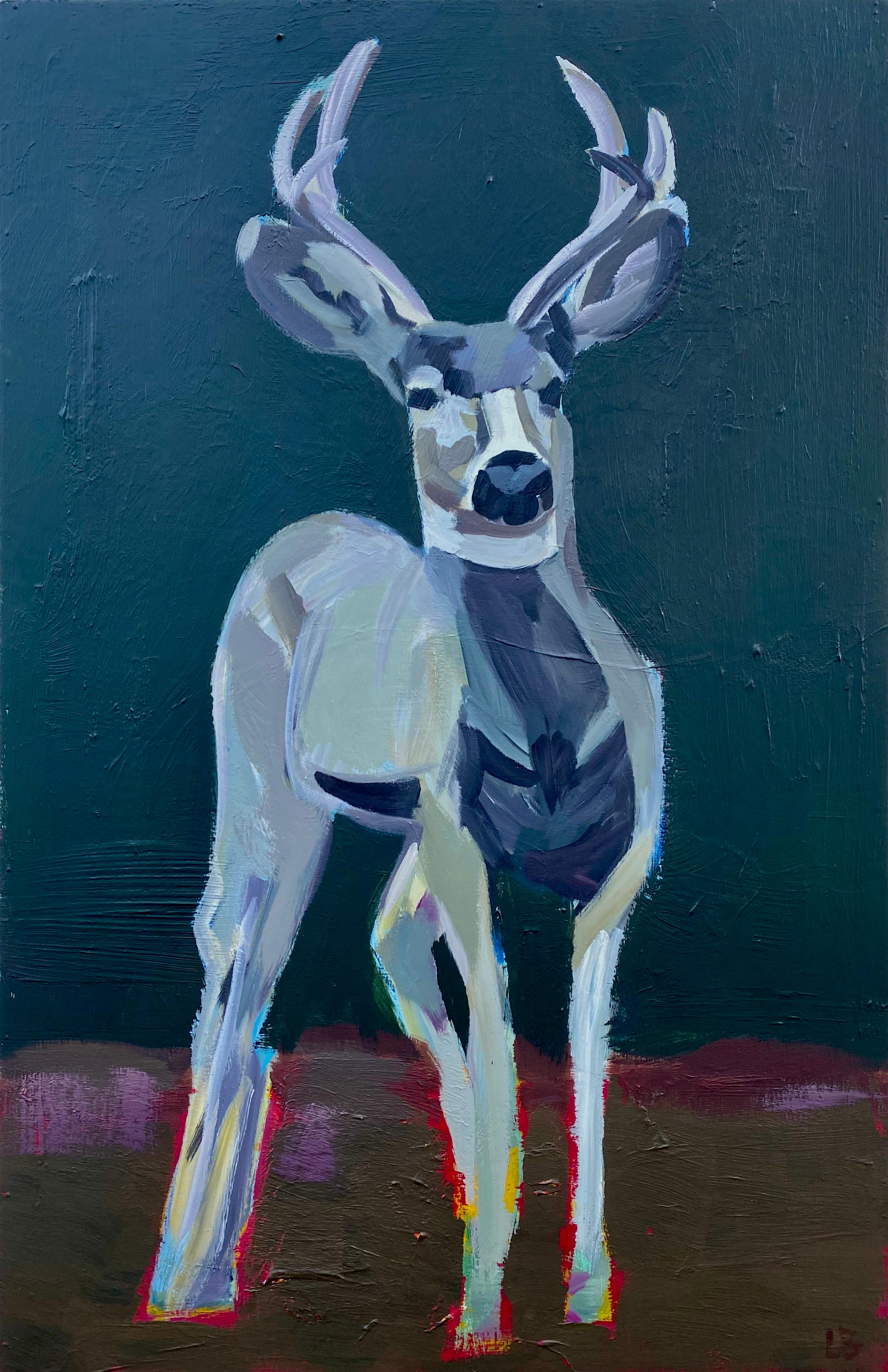 Deer on Dark Green