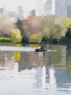 Lisa Breslow "Boaters 2" -- Landscape Oil Painting
