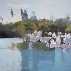 Lisa Breslow "Cherry Blossoms" - Oil painting on panel 