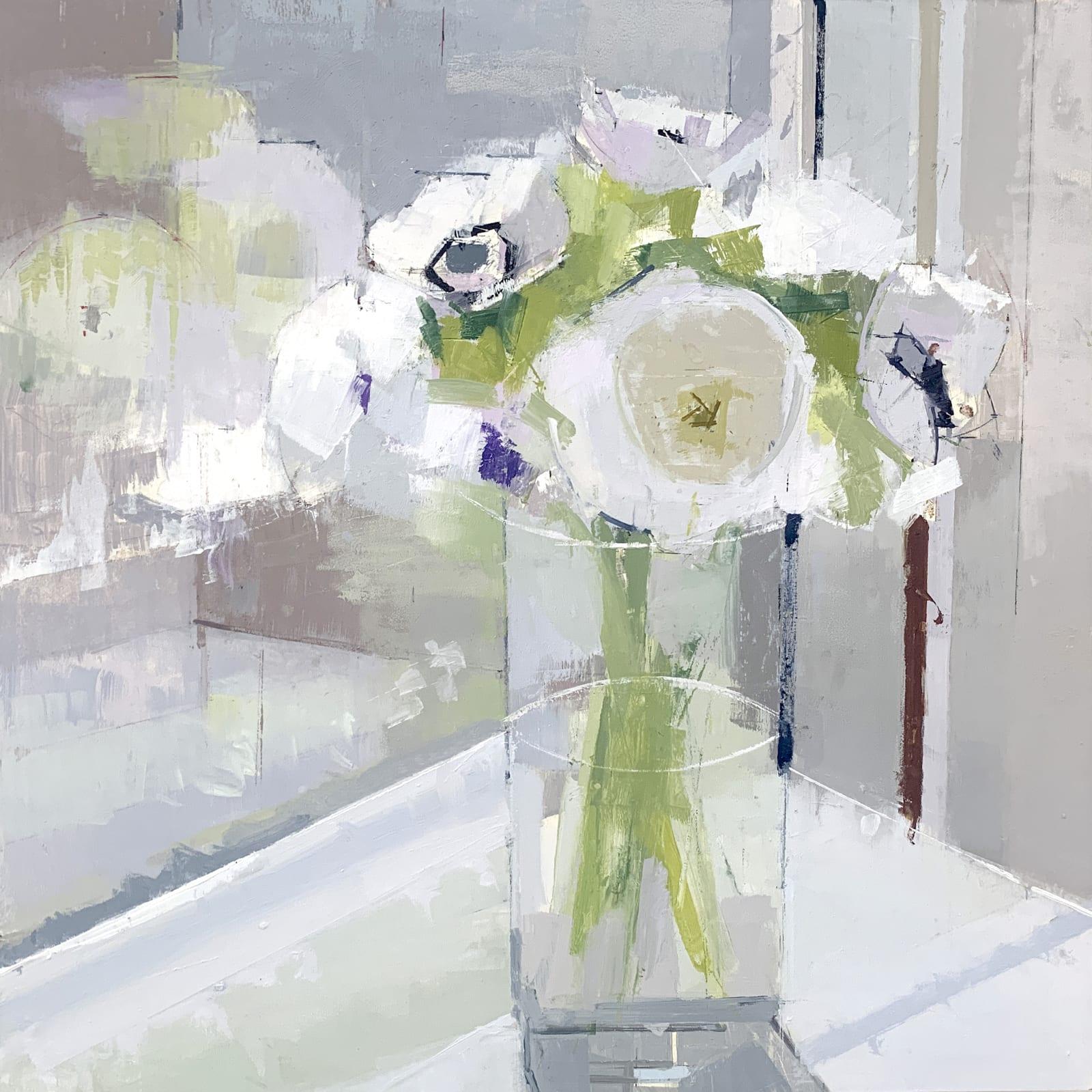 Lisa Breslow
Flower Reflections, 2020
oil and pencil on panel
16 x 16 in.
(bres291)

This beautiful still life oil painting by Lisa Breslow features white flowers on a sunny windowsill, rendered with loose painterly brushstrokes.

Both the natural
