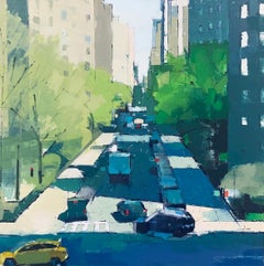 Lisa Breslow "Right Turn" 2024 olio e matita su pannello