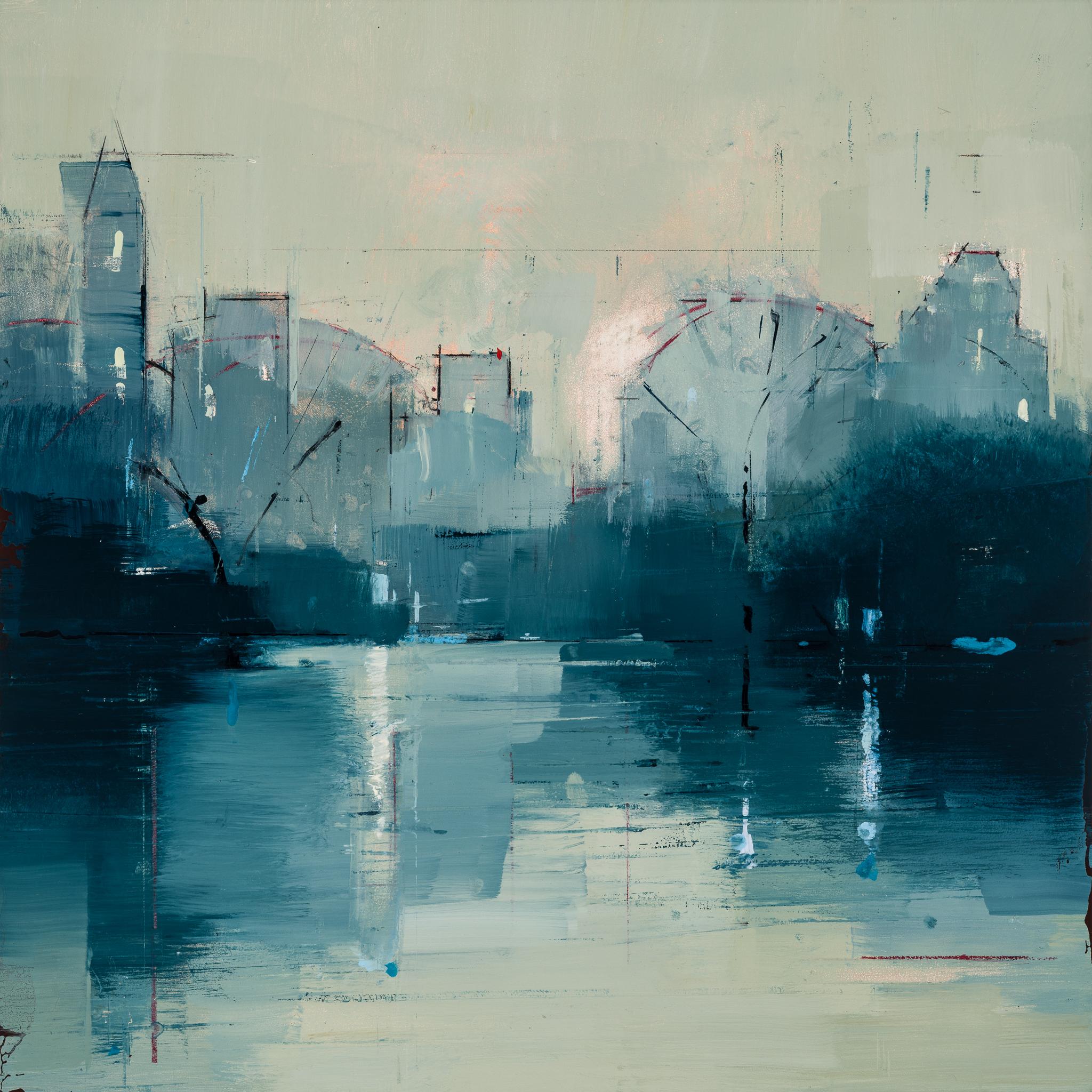 Lisa Breslow "Nocturne 2" - Landscape Oil Painting on Panel