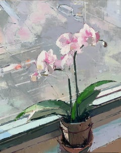 "Orchids" 2025 oil and pencil on panel 20 x 16 in.